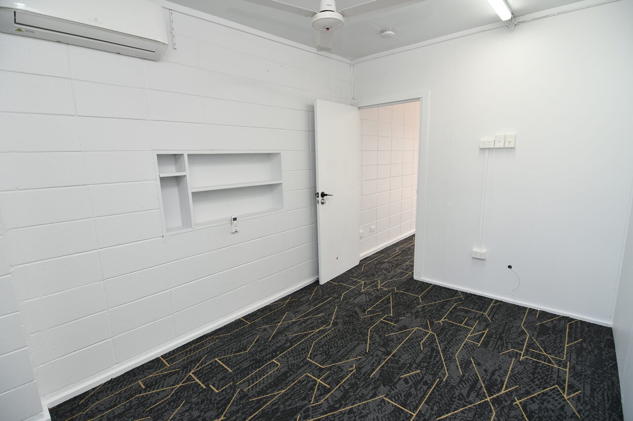 Office 2 — split-system air conditioning and built-in shelving